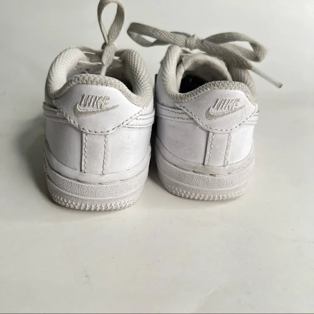 Nike Air Force 1 white Leather lace up sneakers. Size 7C